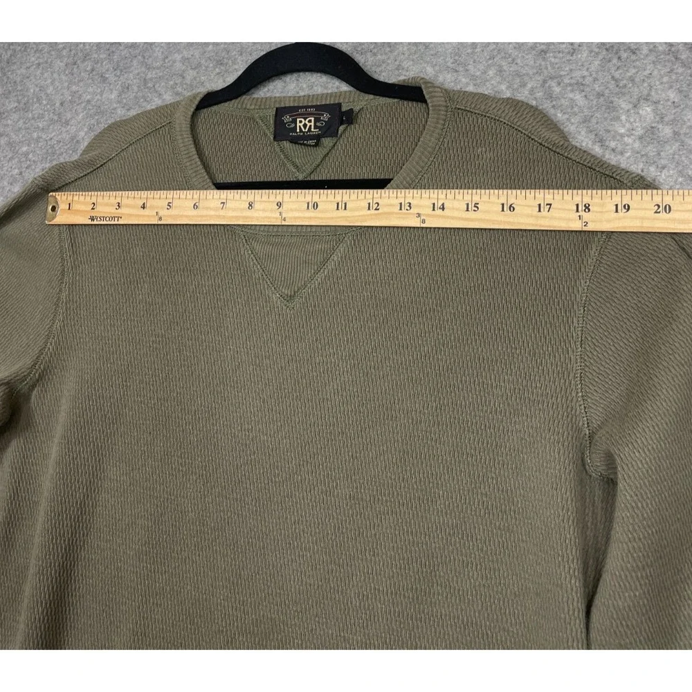 RRL Double RL Ralph Lauren Sweatshirt Mens L Green Pullover Crewneck Cotton Read - Picture 8 of 13